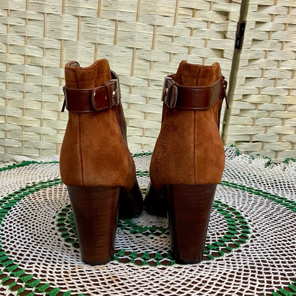 Alfani Step 72 Flex Brown Leather Boots Size 9.5