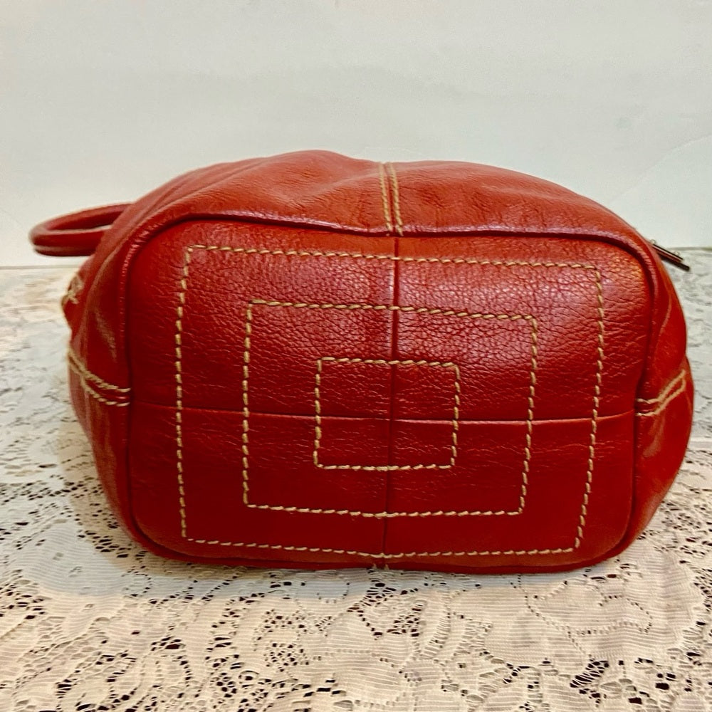 Tiganello Red Leather Handbag- Shoulder Bag 16in x 11in x 5.5in