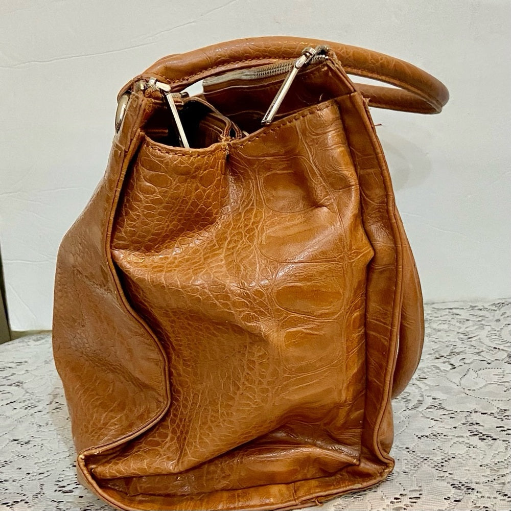 Liz Claiborne Faux Crocodile Leather Handbag-Shoulder Bag 14in x 11in x 4in