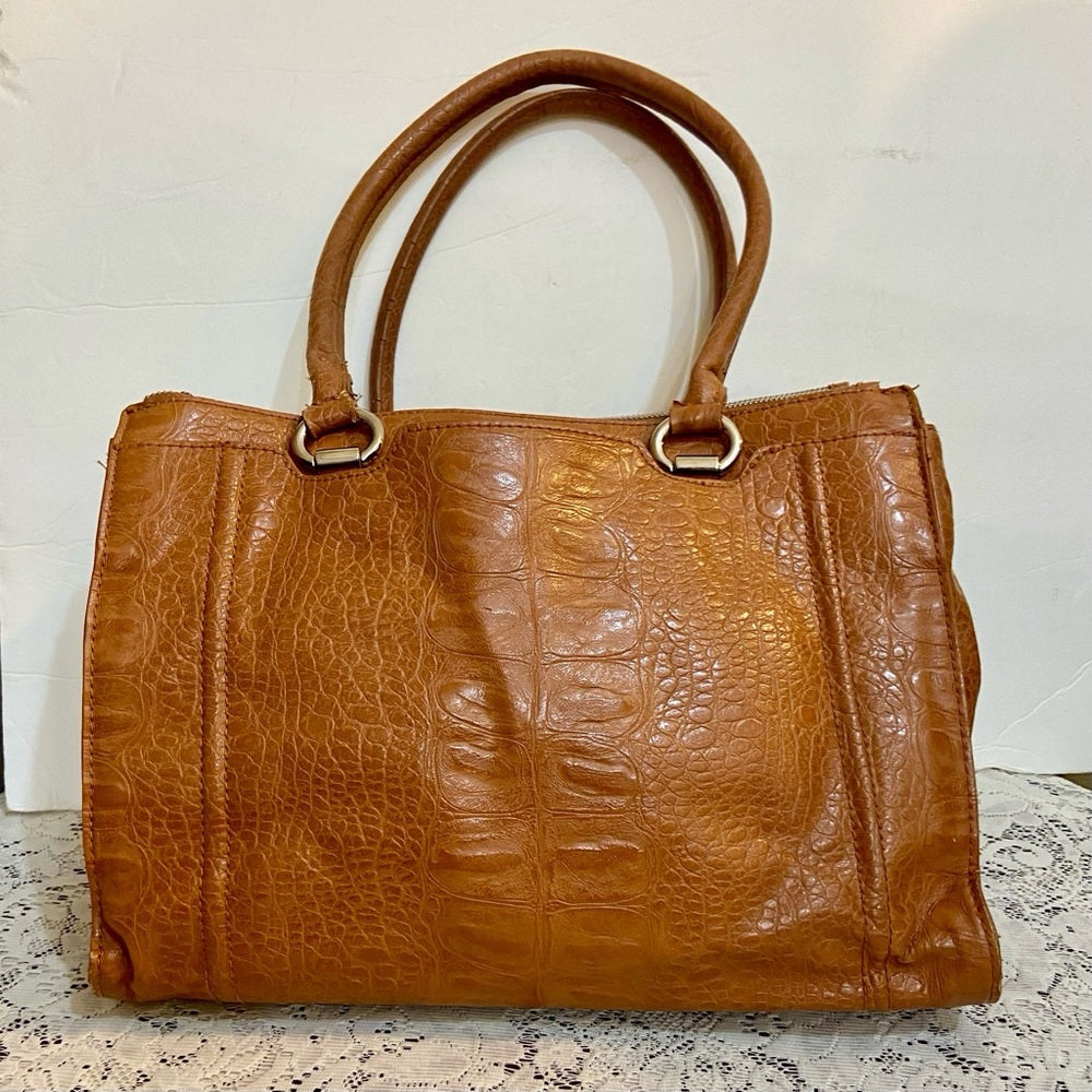 Liz Claiborne Faux Crocodile Leather Handbag-Shoulder Bag 14in x 11in x 4in