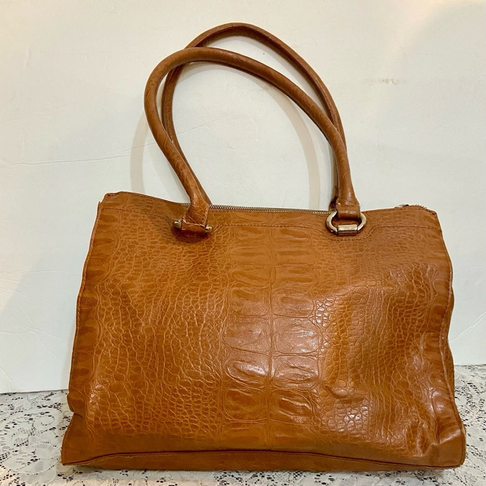 Liz Claiborne Faux Crocodile Leather Handbag-Shoulder Bag 14in x 11in x 4in