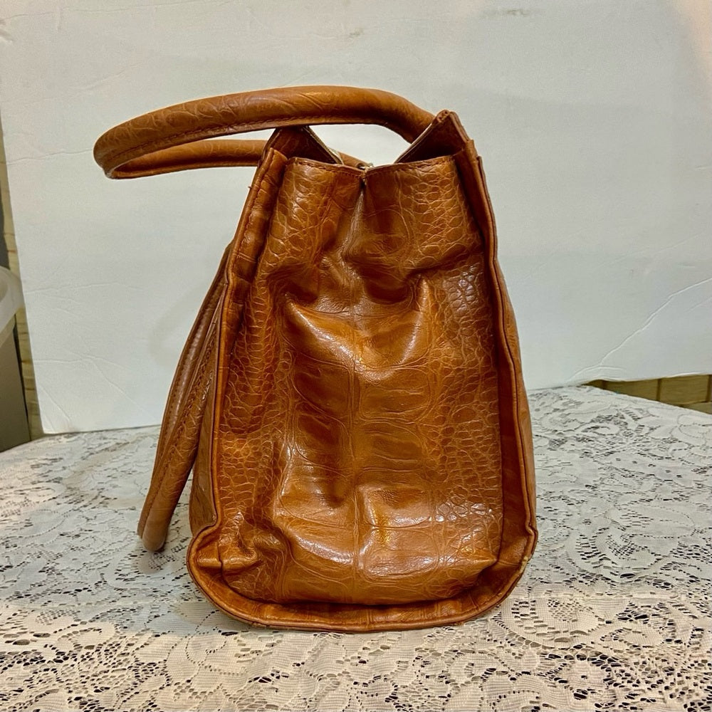 Liz Claiborne Faux Crocodile Leather Handbag-Shoulder Bag 14in x 11in x 4in