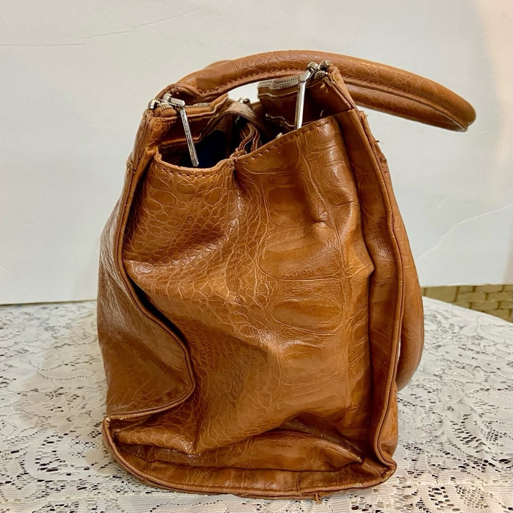 Liz Claiborne Faux Crocodile Leather Handbag-Shoulder Bag 14in x 11in x 4in