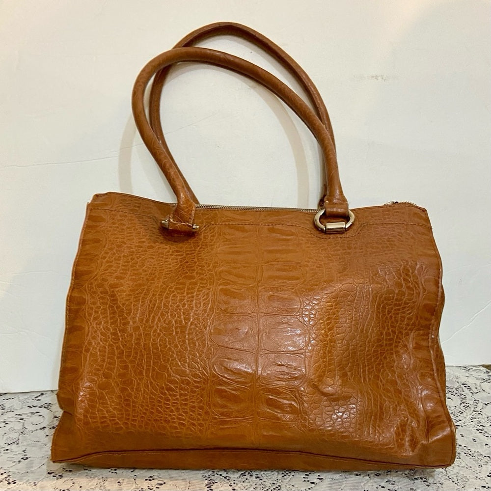 Liz Claiborne Faux Crocodile Leather Handbag-Shoulder Bag 14in x 11in x 4in