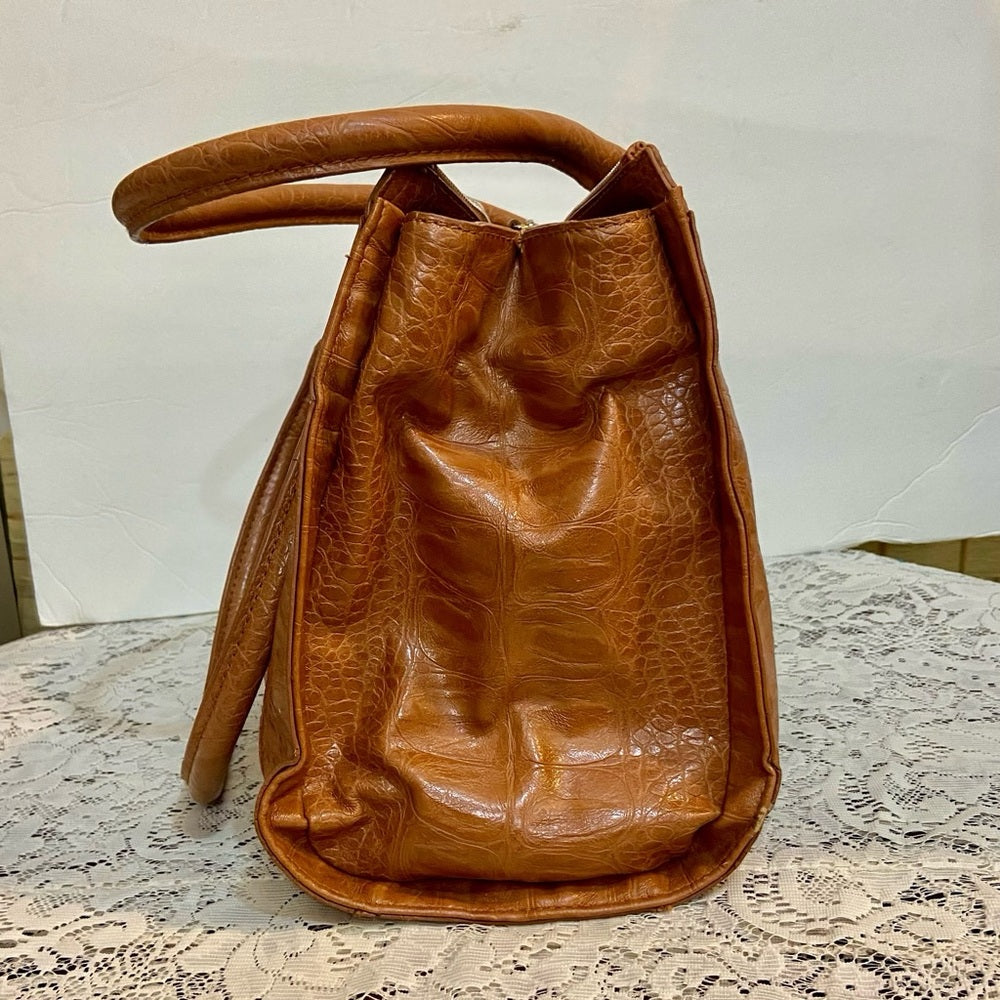 Liz Claiborne Faux Crocodile Leather Handbag-Shoulder Bag 14in x 11in x 4in