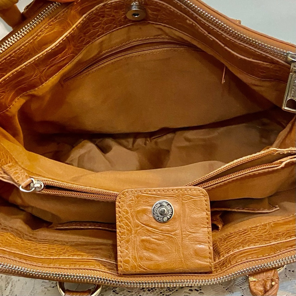 Liz Claiborne Faux Crocodile Leather Handbag-Shoulder Bag 14in x 11in x 4in