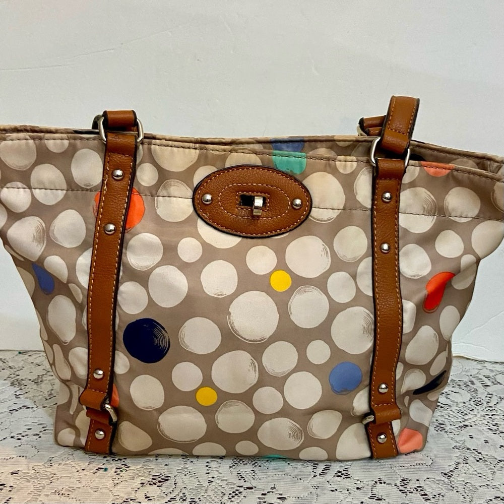 Franco Sarto Polka Dot Handbag-Shoulder Bag (11in x 10in x 4in)
