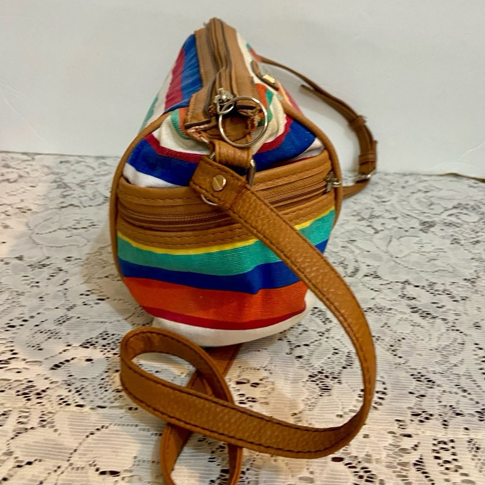 Rossetti Multi-color Stripes Crossbody Bag ( 8in x 6.5in x 4.5in)
