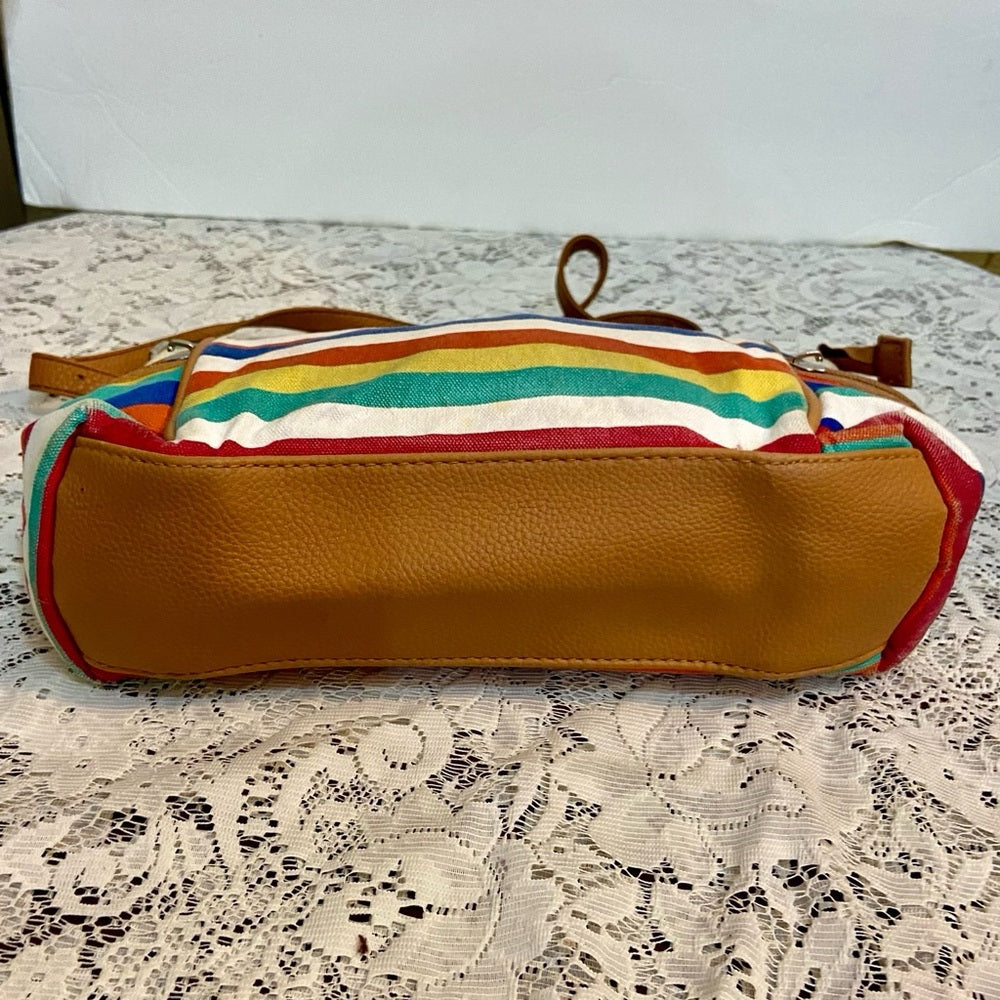 Rossetti Multi-color Stripes Crossbody Bag ( 8in x 6.5in x 4.5in)