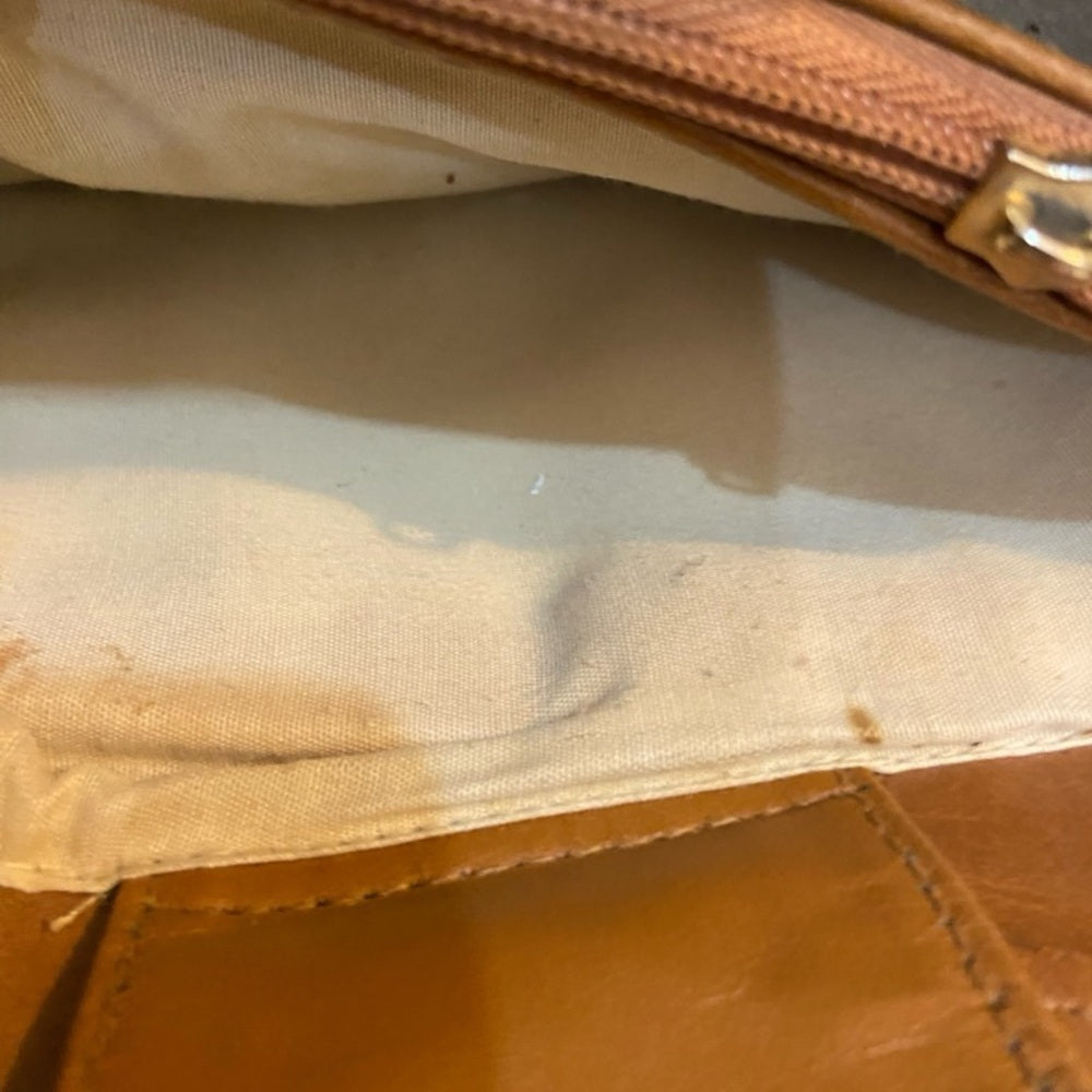 Rosetti Beige Straw- Brown Leather Trim Handbag-Crossbody. (9.5in x 6in x 3in)