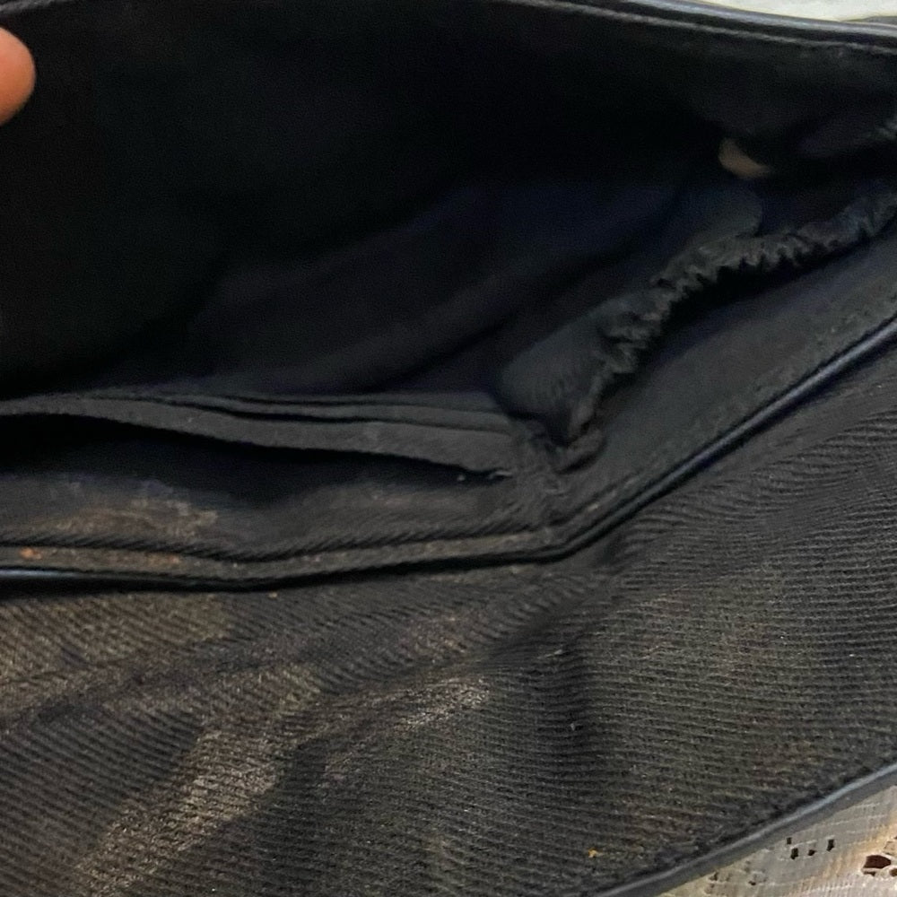 Small Black Faux Leather HandBag (8in x 5in x 2in )