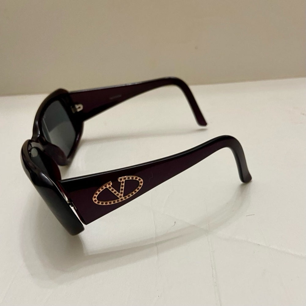 Valentino Garavani Burgundy Large Sunglasses with Case 5449S CZZ 56#16 130