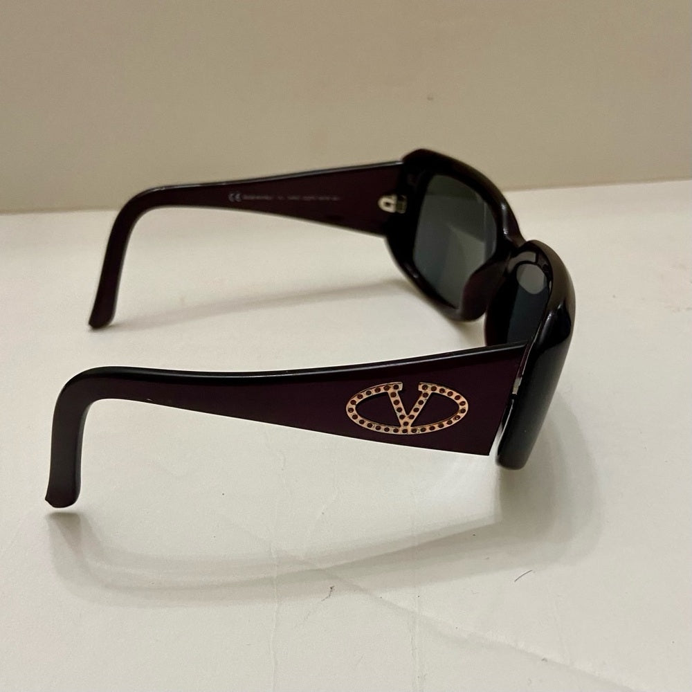 Valentino Garavani Burgundy Large Sunglasses with Case 5449S CZZ 56#16 130