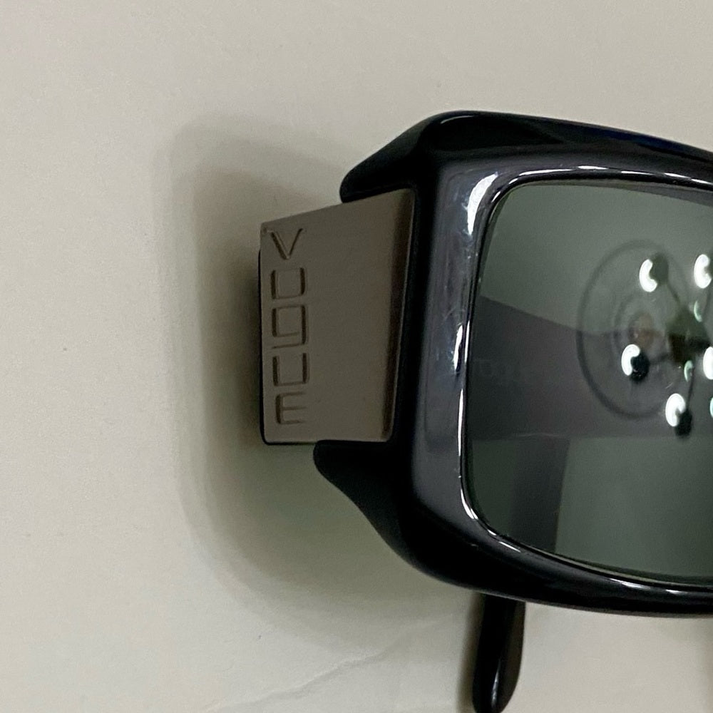 Vintage, Vogue, Italy, Black Rectangular Sunglasses (Frame Only)