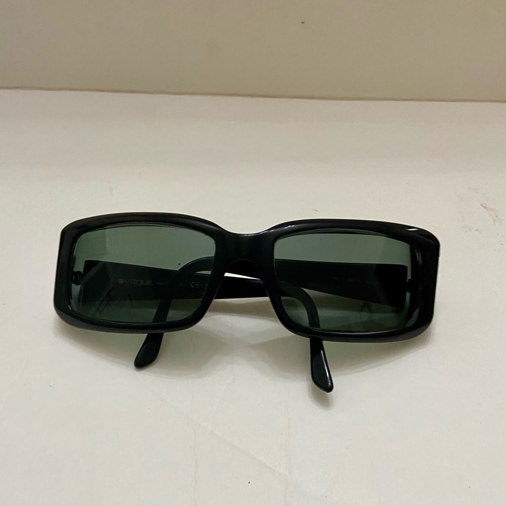 Vintage, Vogue, Italy, Black Rectangular Sunglasses (Frame Only)