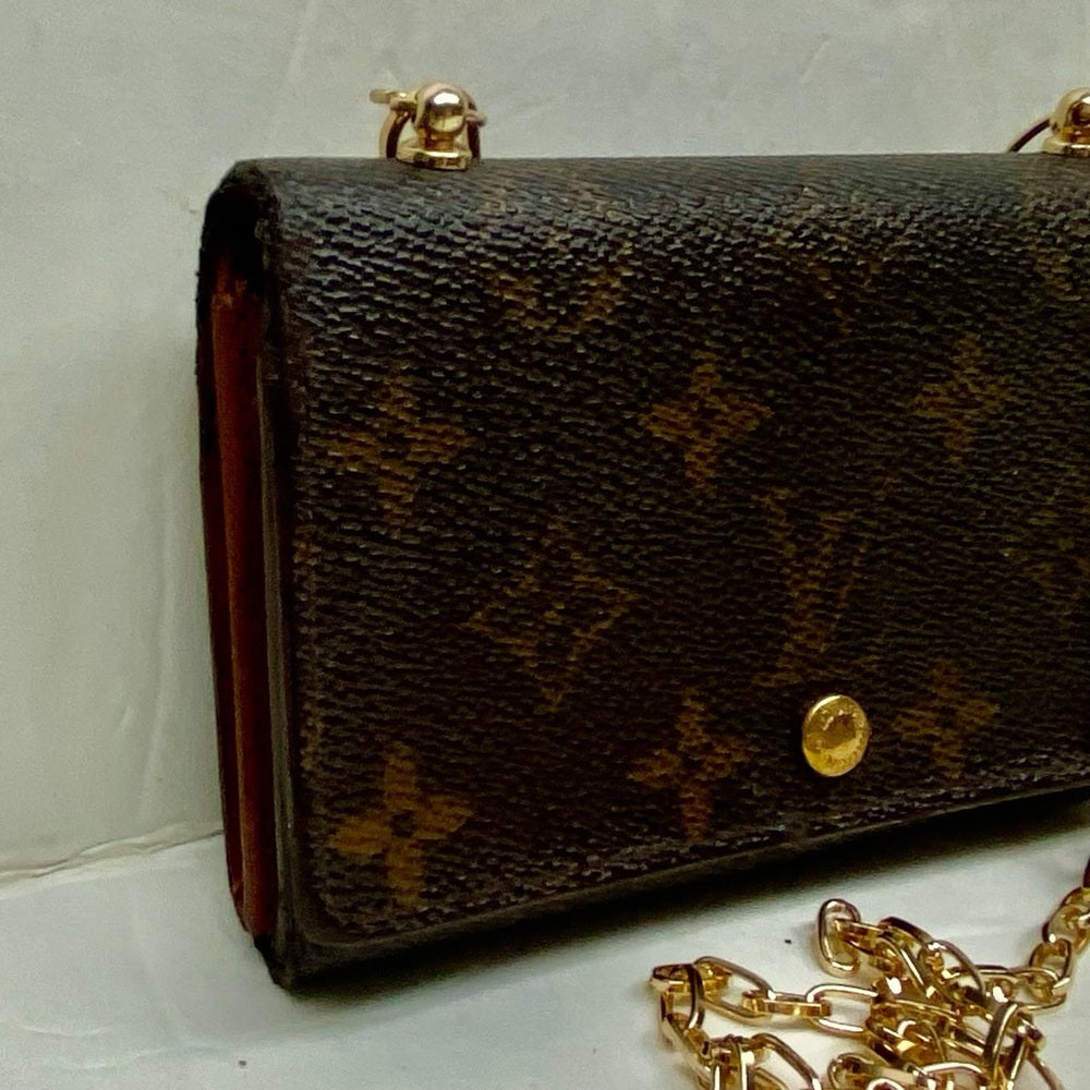 Louis Vuitton, Mono Brown Leather, Compact Wallet Crossbody (CA0969)