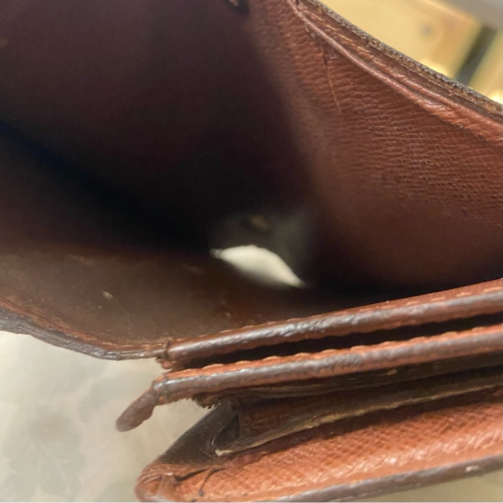 Louis Vuitton, Mono Brown Leather, Compact Wallet Crossbody (CA0969)