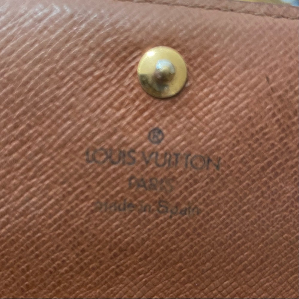 Louis Vuitton, Mono Brown Leather, Compact Wallet Crossbody (CA0969)