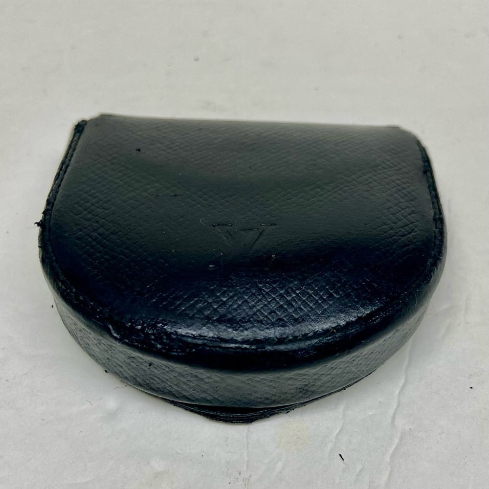 Louis Vuitton Black- Green Taiga Leather U-Shape Coin Purse