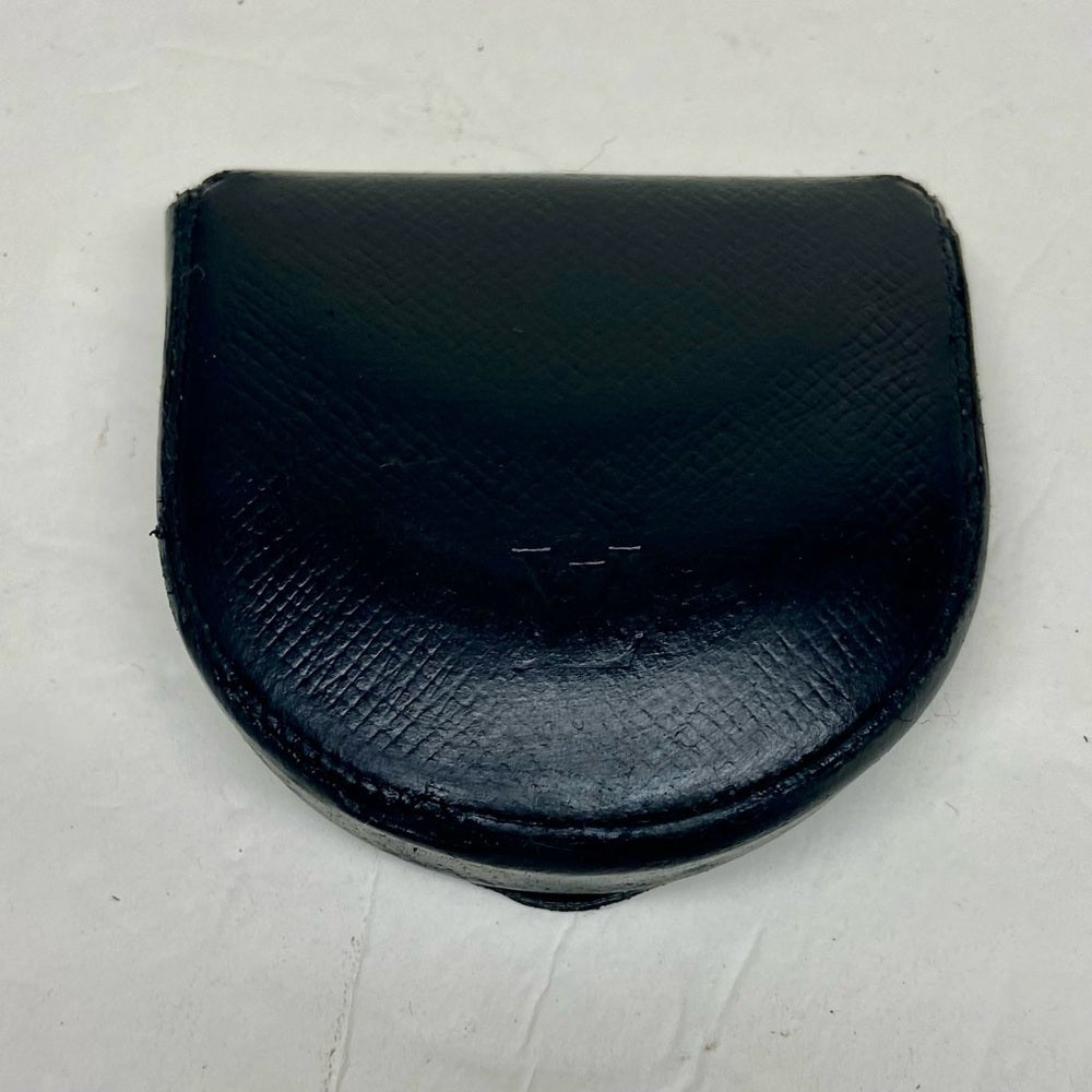 Louis Vuitton Black- Green Taiga Leather U-Shape Coin Purse