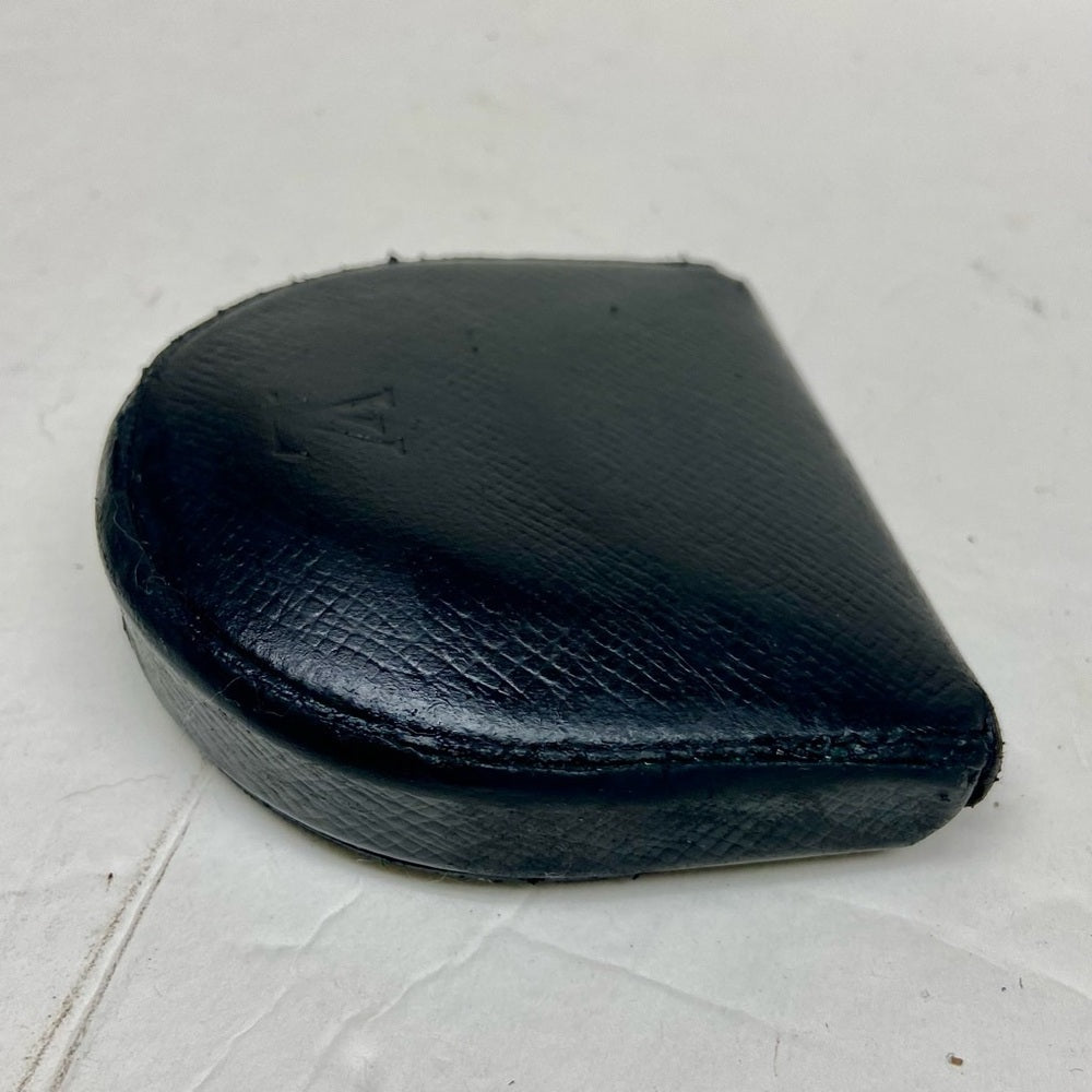 Louis Vuitton Black- Green Taiga Leather U-Shape Coin Purse