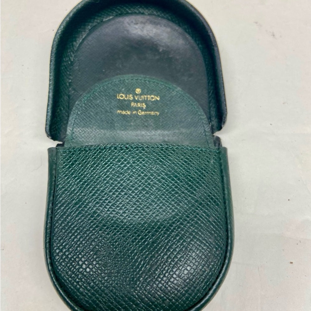 Louis Vuitton Black- Green Taiga Leather U-Shape Coin Purse