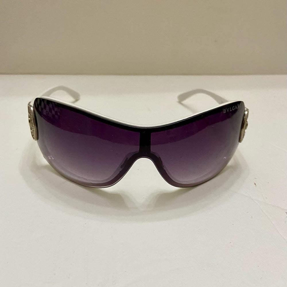 Vintage Bulgari White-Purple Wrap Around Sunglasses