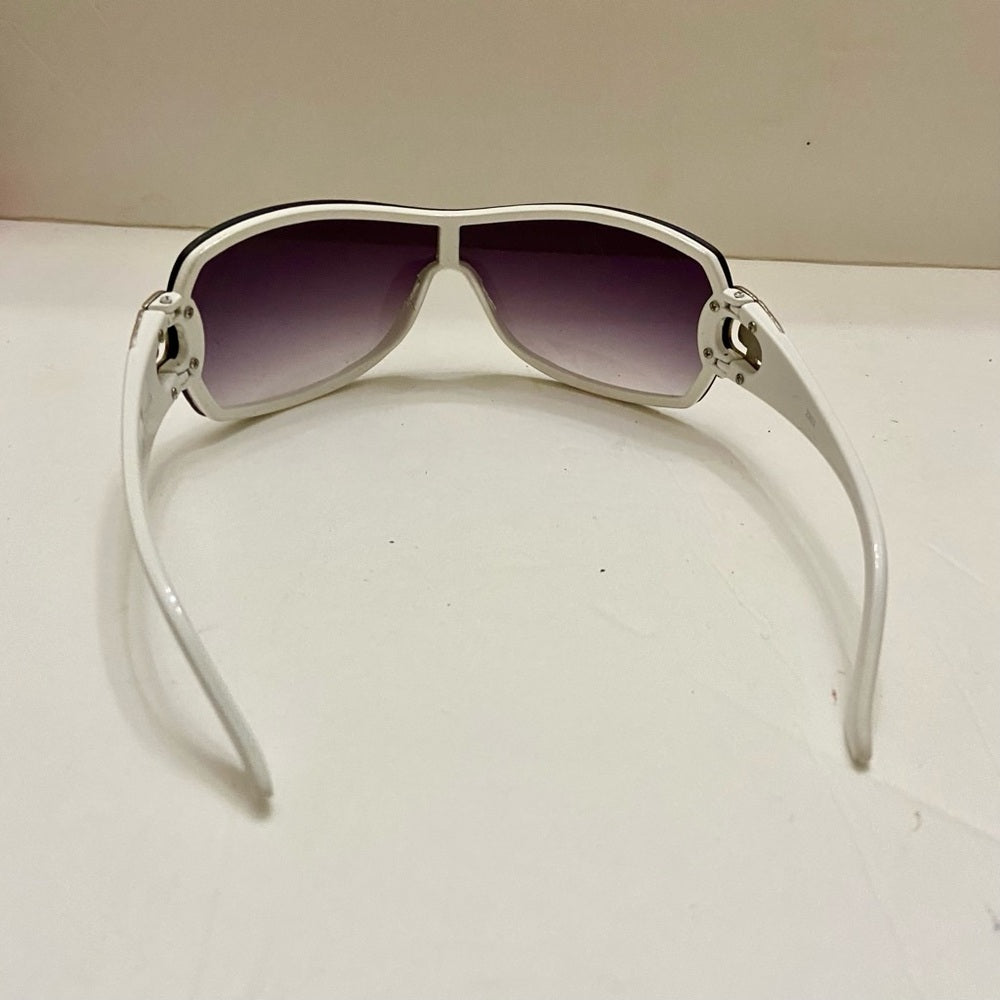 Vintage Bulgari White-Purple Wrap Around Sunglasses