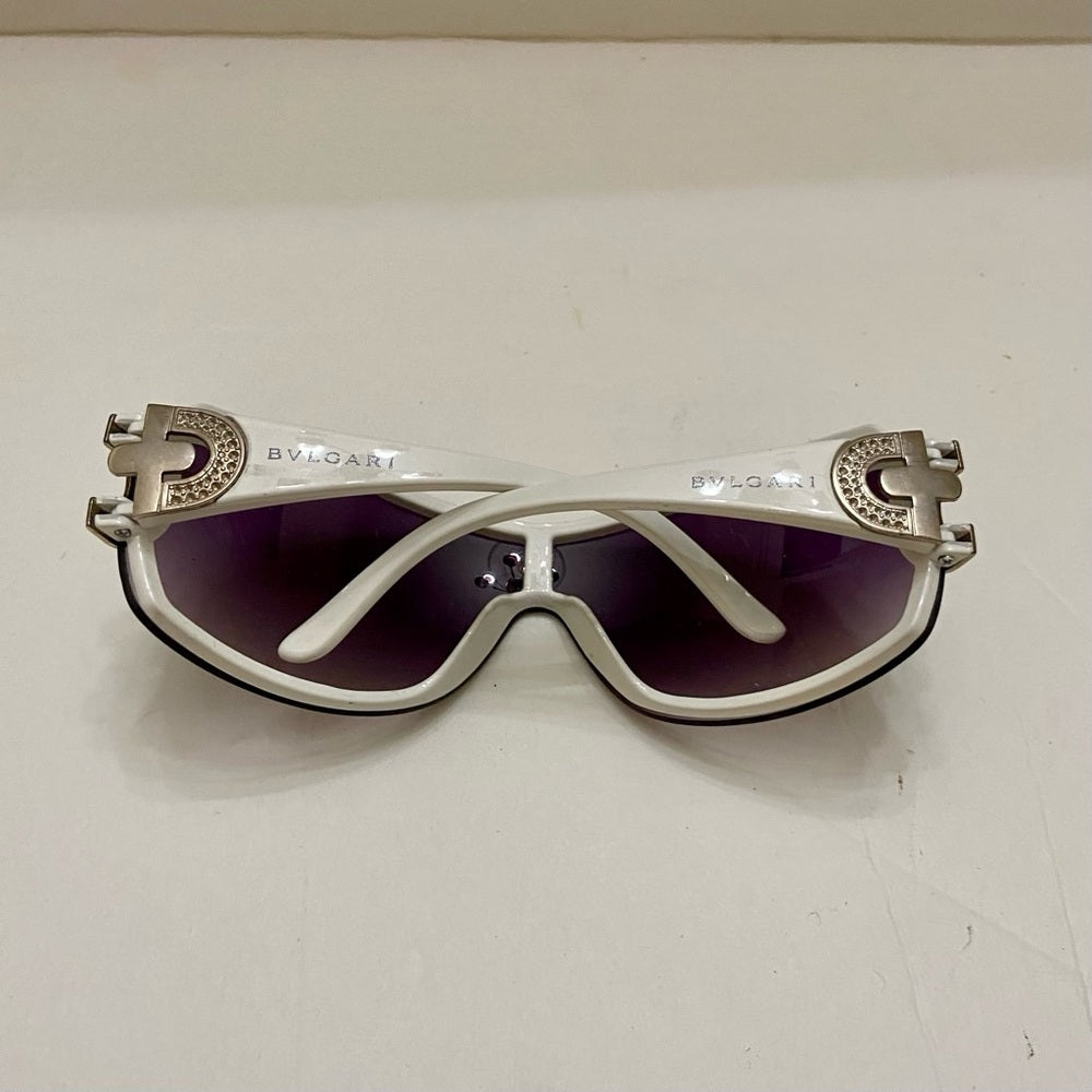 Vintage Bulgari White-Purple Wrap Around Sunglasses