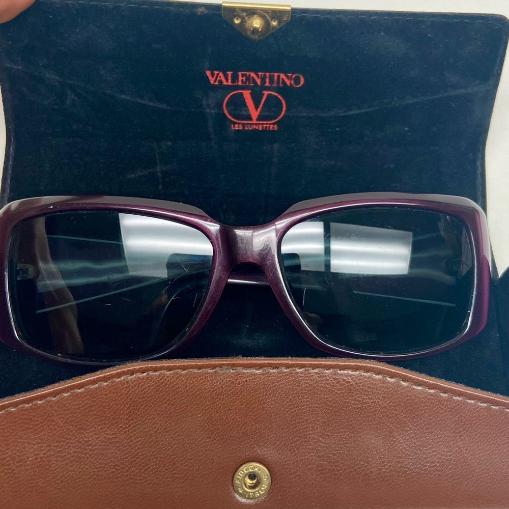Valentino Garavani Burgundy Large Sunglasses with Case 5449S CZZ 56#16 130