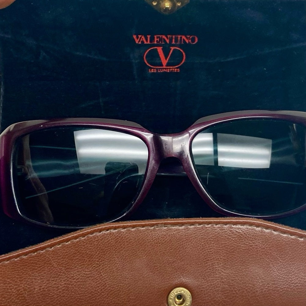 Valentino Garavani Burgundy Large Sunglasses with Case 5449S CZZ 56#16 130