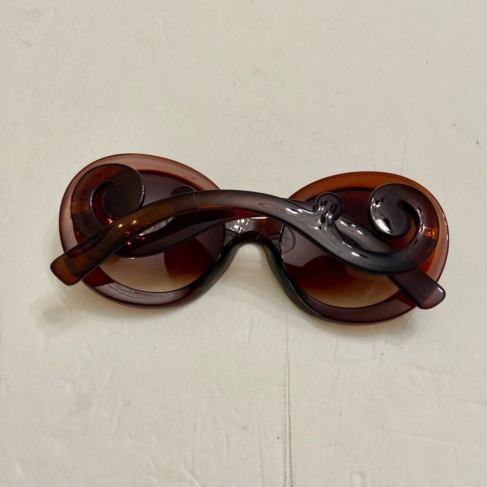 Elegant High Fashion Brown Round Sunglasses