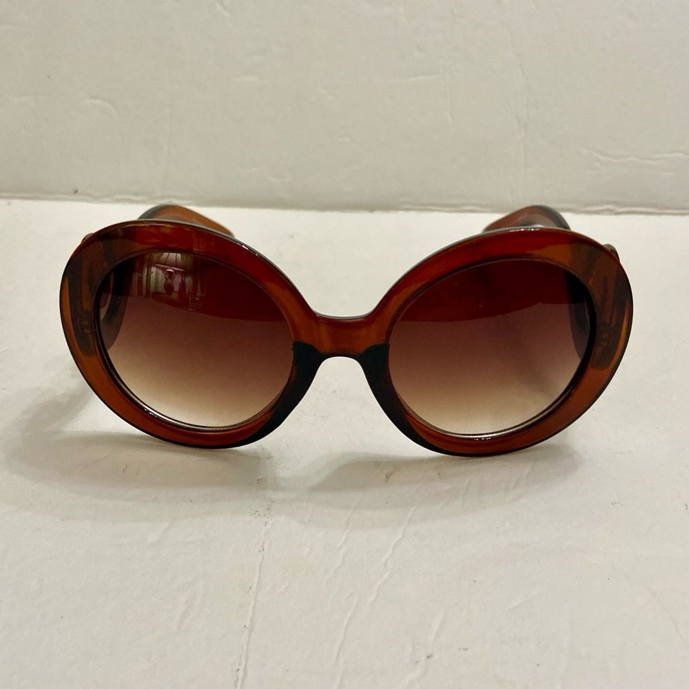 Elegant High Fashion Brown Round Sunglasses