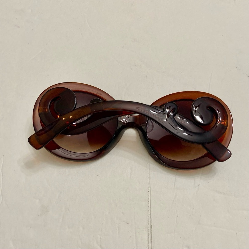 Elegant High Fashion Brown Round Sunglasses