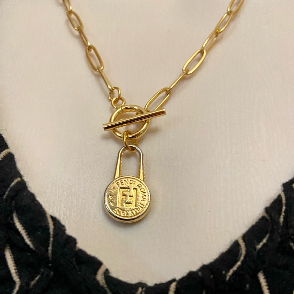 Fendi, 17in Gold Plated Chain Necklace (S)