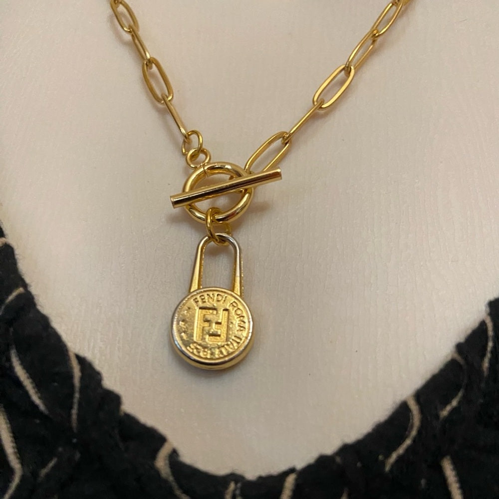Fendi, 17in Gold Plated Chain Necklace (S)