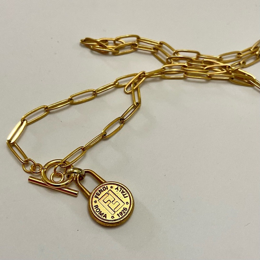 Fendi, 17in Gold Plated Chain Necklace (S)