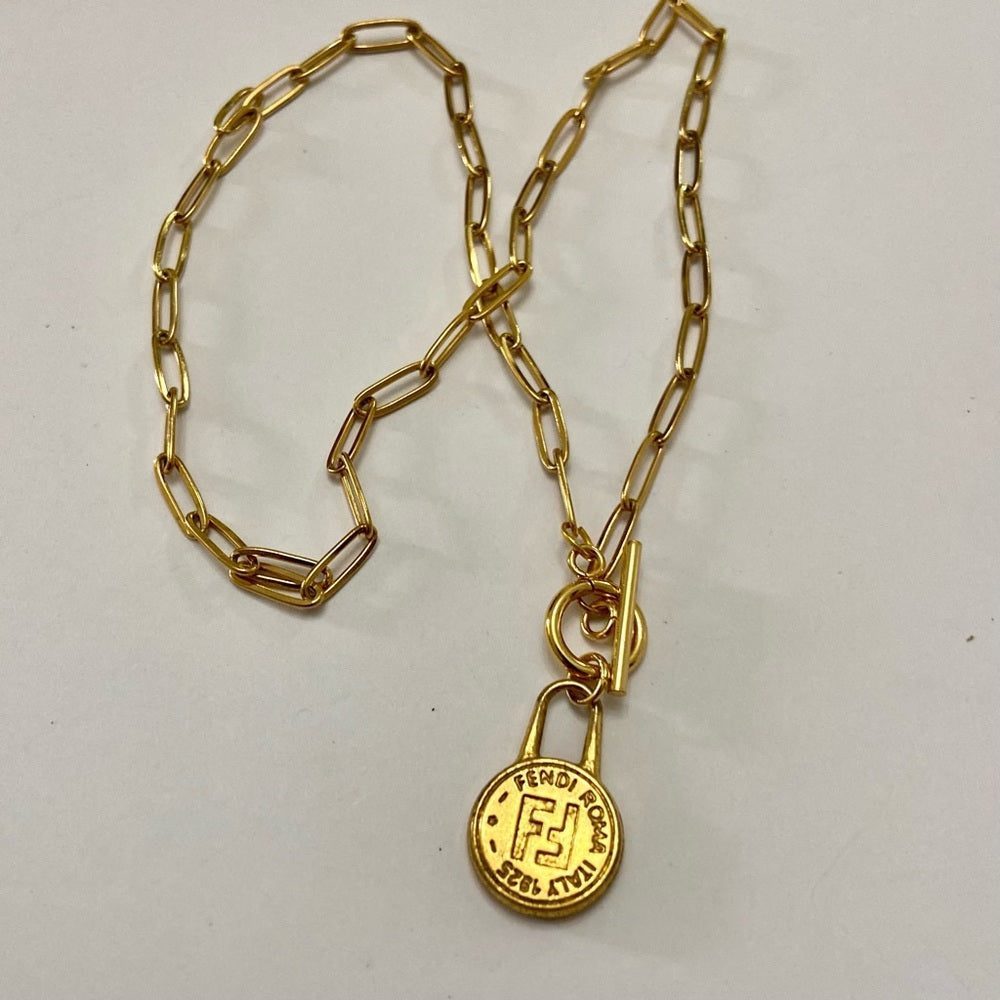 Fendi, 17in Gold Plated Chain Necklace (S)
