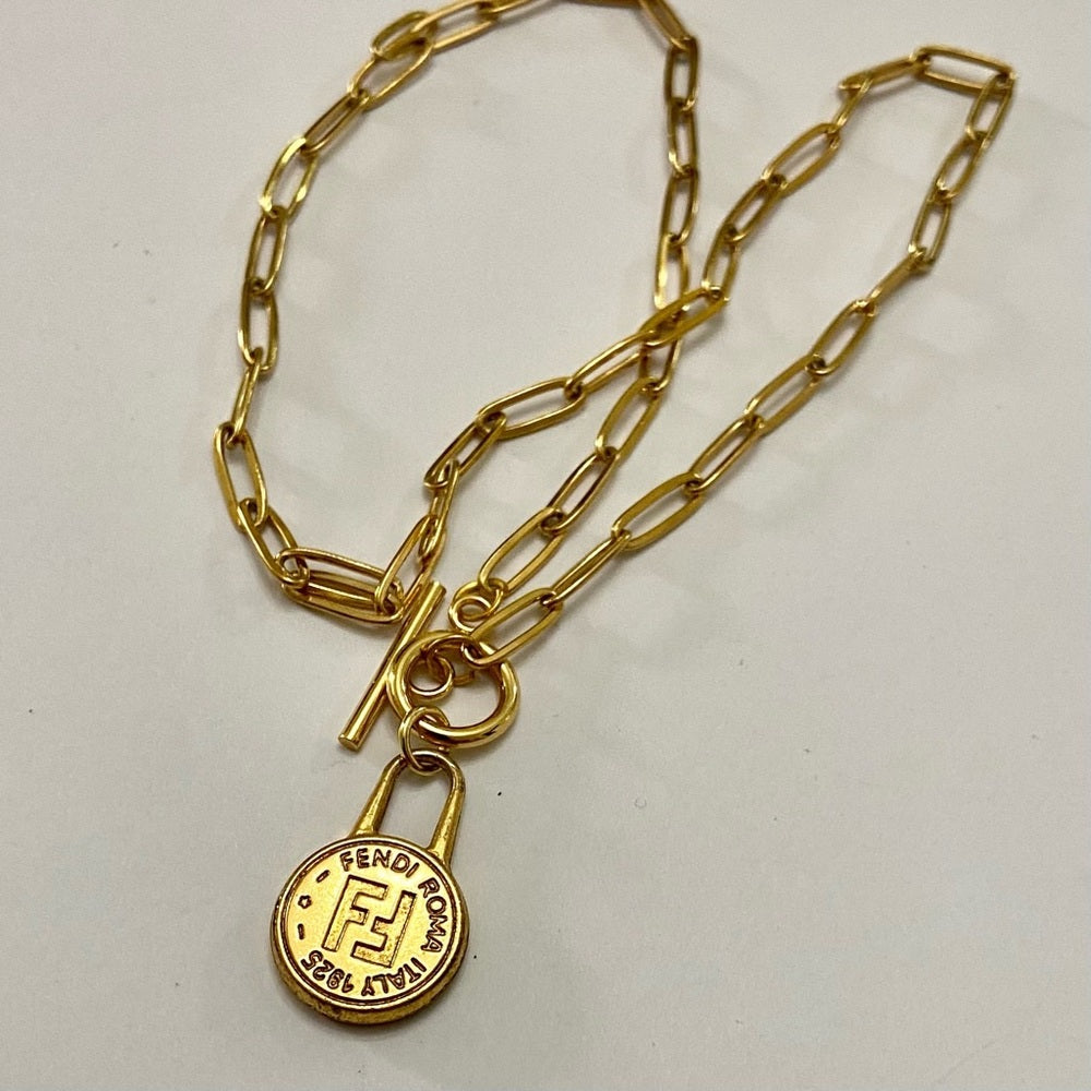Fendi, 17in Gold Plated Chain Necklace (S)