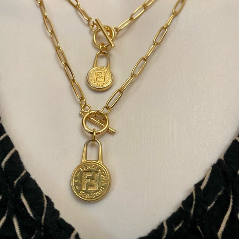 Fendi, 17in Gold Plated Chain Necklace (S)