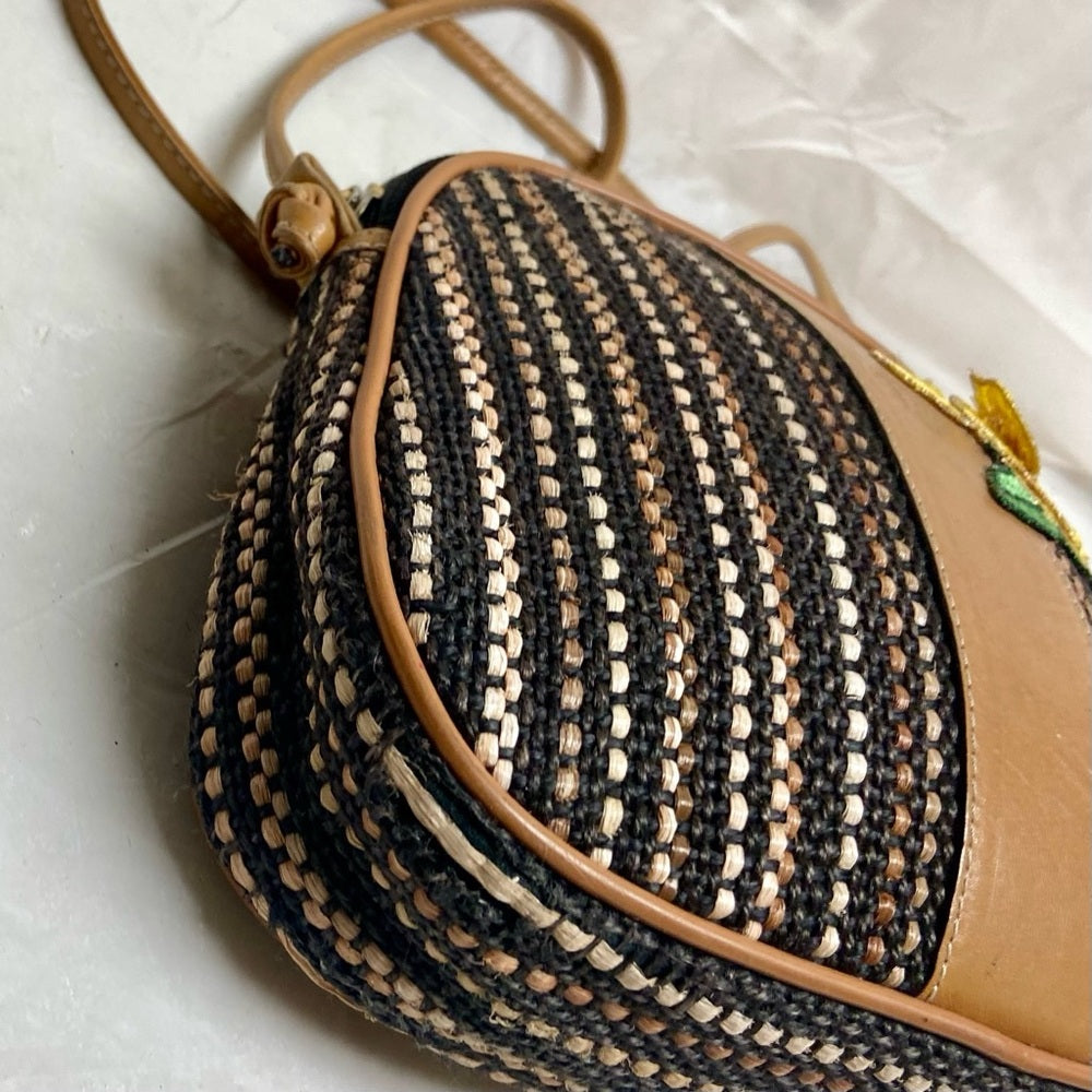 Authentic, Rare, Fendi, Small Tweed Crossbody Bag 8in x 6.5in x 2in