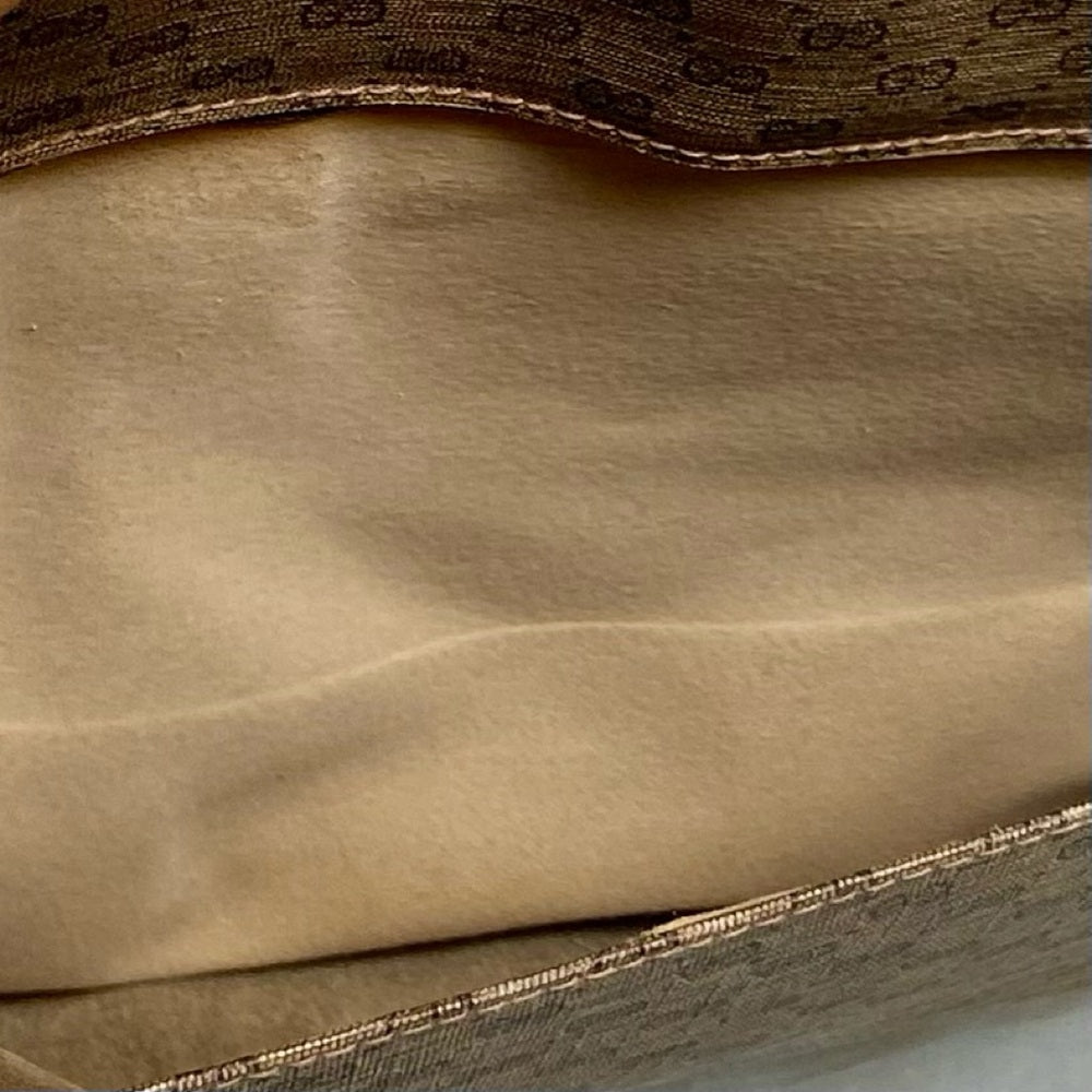 Vintage Gucci Brown Mono Coated Canvas Laptop Document -Briefcase Bag