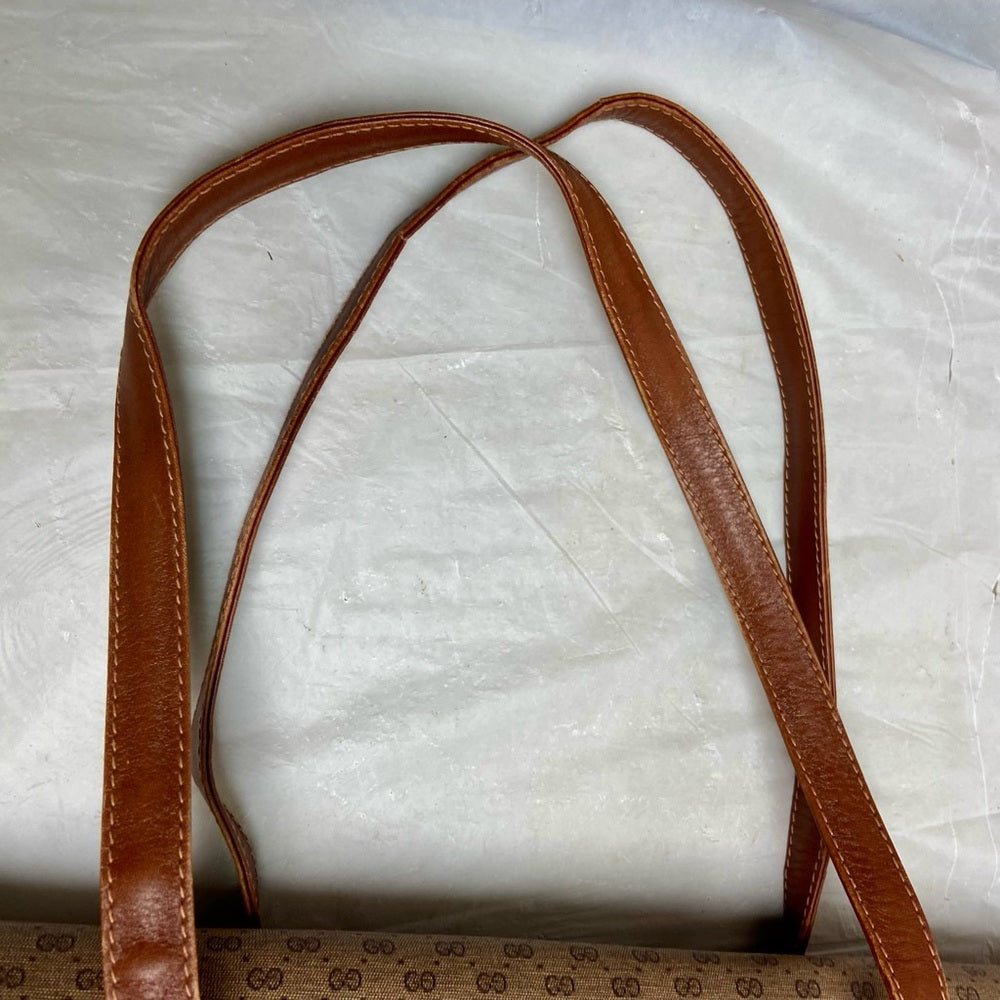 Vintage Gucci Brown Mono Coated Canvas Laptop Document -Briefcase Bag