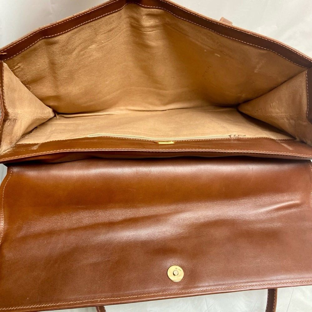 Vintage Gucci Brown Mono Coated Canvas Laptop Document -Briefcase Bag