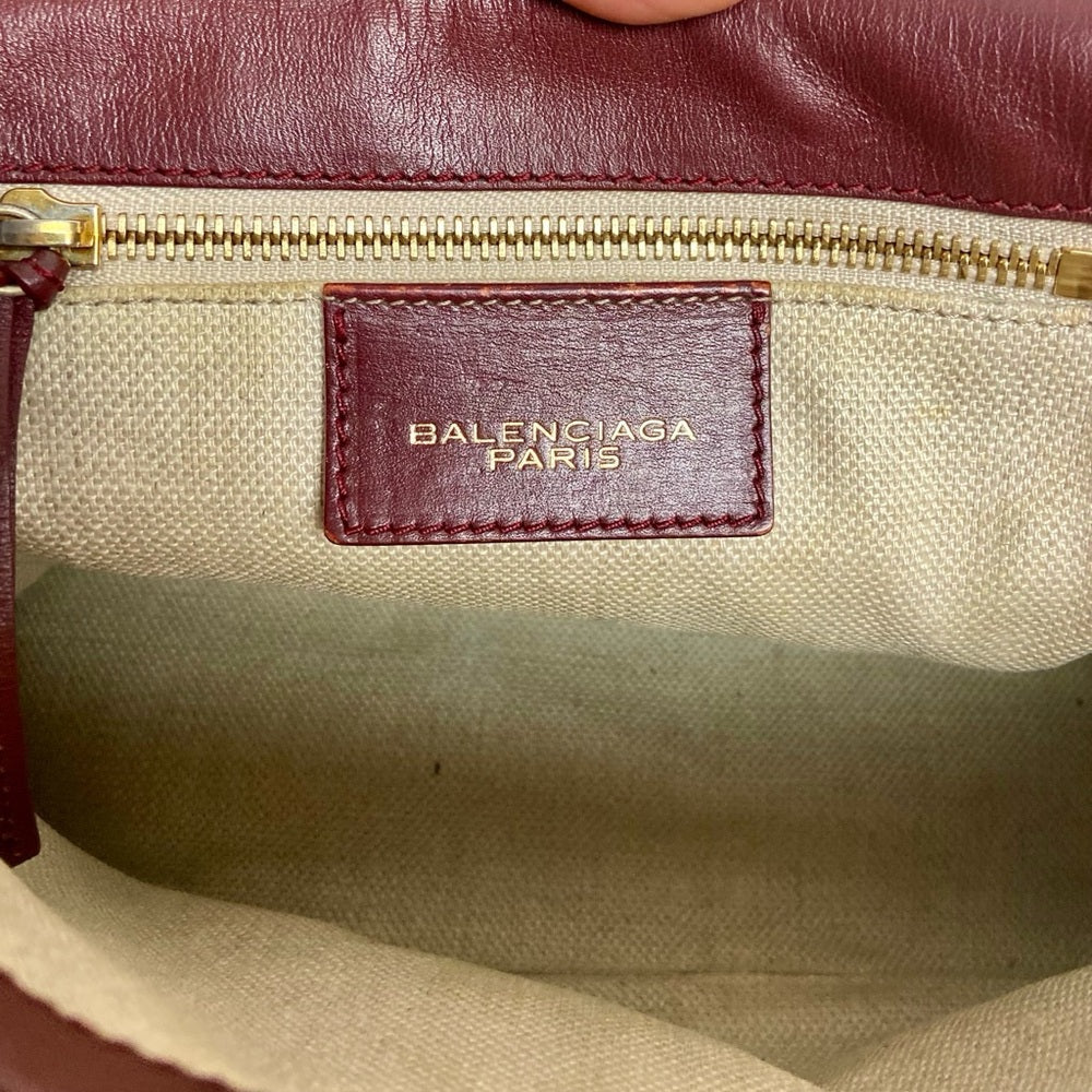 Vintage, Balenciaga Burgundy Leather Adjustable Shoulder- Crossbody 9inx7inx4in