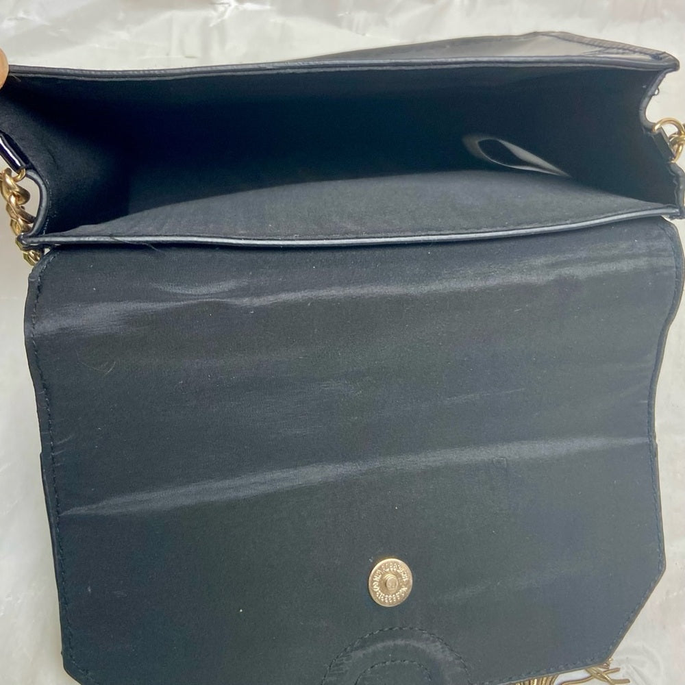 Jimmy Choo Black Faux Patent Leather Cosmetic Pouch Crossbody 7.5in x 5in x 2.5