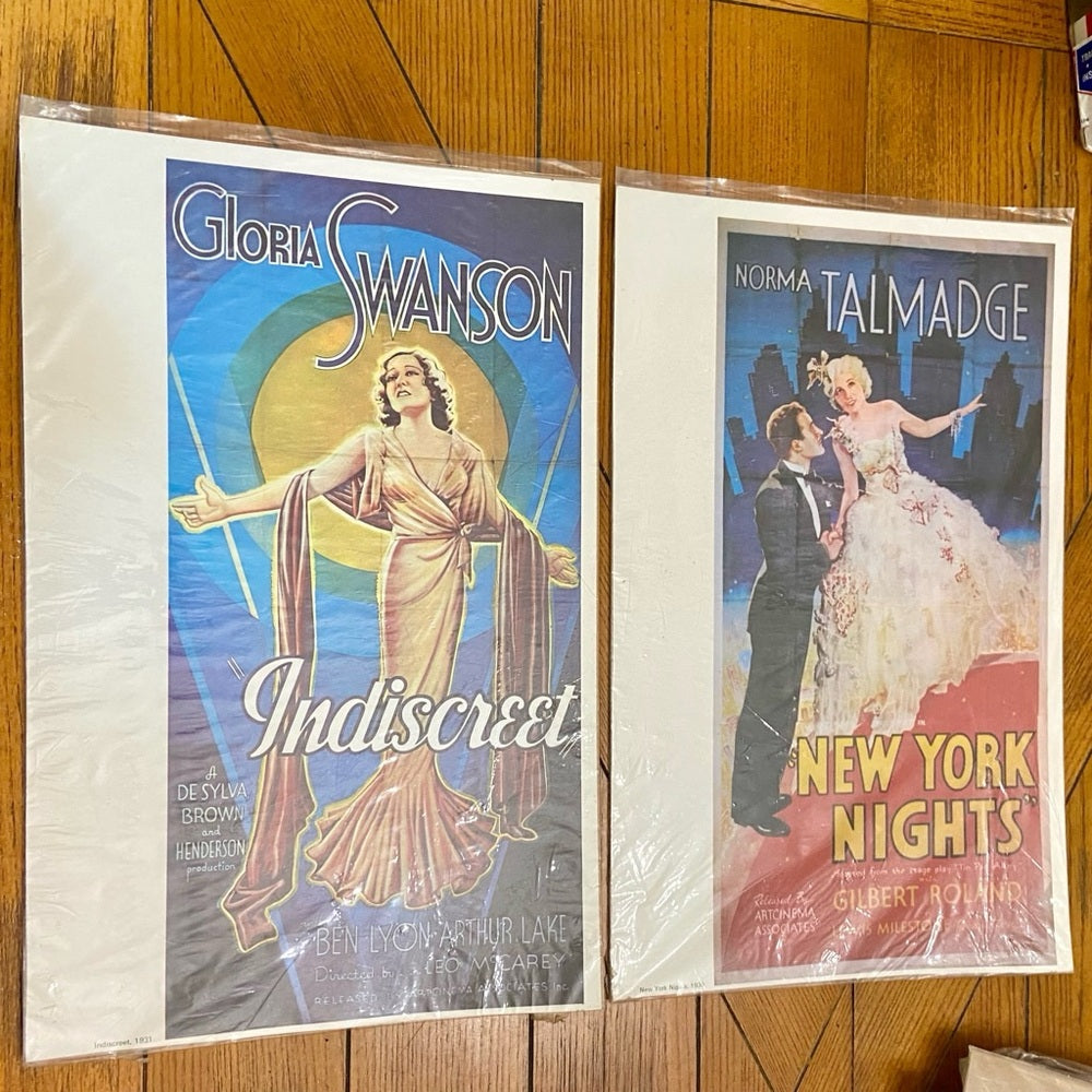 1931 Indiscreet and 1930 New York Nights Movie Posters