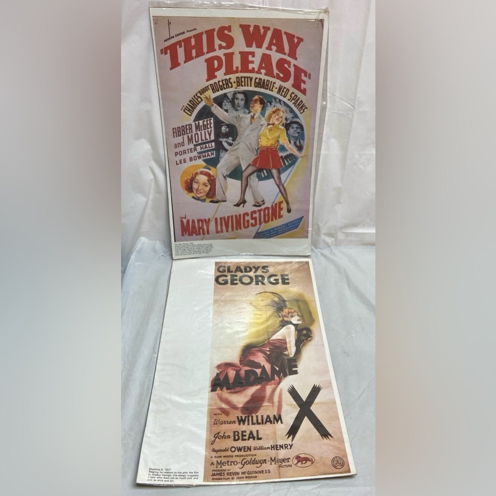 1937 This Way Out and 1937 Madame X Movie Posters