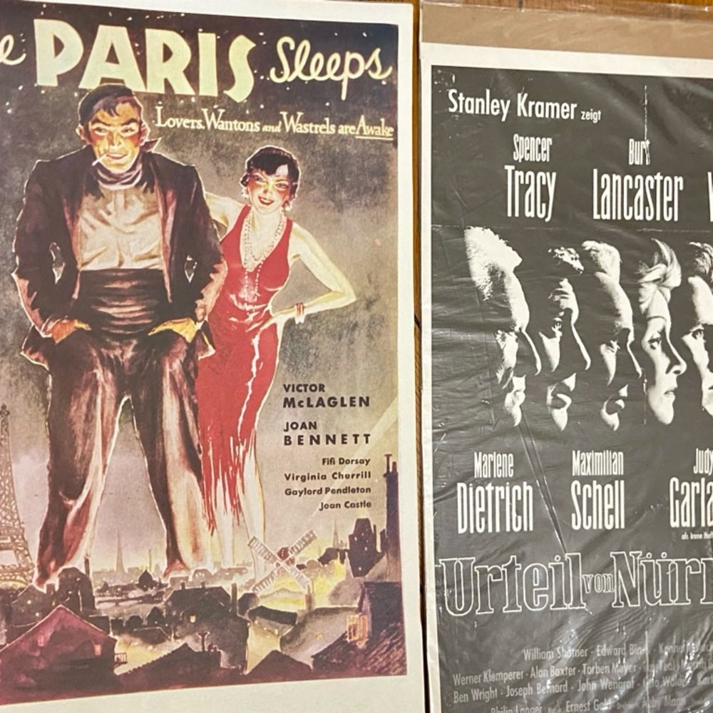 1932 While Paris Sleeps and 1961 Urteil Von Nuremberg Movie Posters
