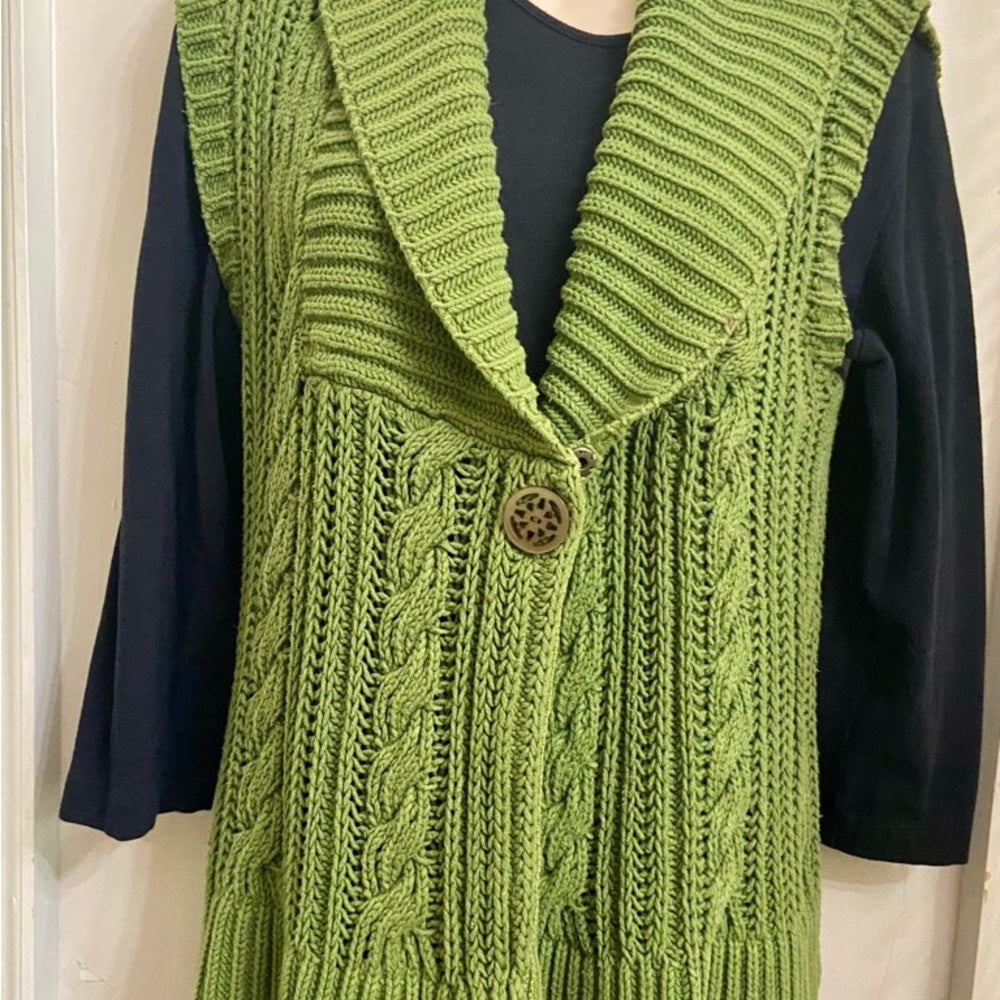 - Charter Club Green Sleeveless Sweater or Vest Size L-XL